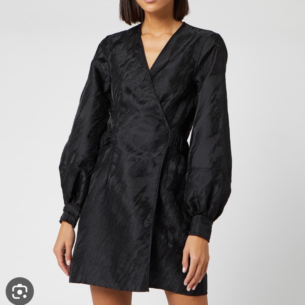 Ganni jacquard wrap dress